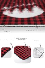 - RealHomes - Realhomes  Kırmızı Ekose Motifli Yılbaşı Desenli 2'li Banyo Paspası & Klozet Takımı Realhomes