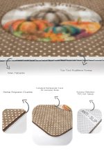 - RealHomes - Realhomes  Kabak Temalı Puantiyeli 2'li Mutfak Paspas Takımı & Banyo Paspas Takımı Realhomes