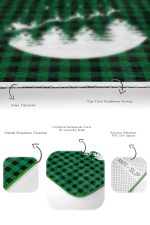 - RealHomes - Realhomes  Yeşil Ekose Motifli Yılbaşı Tasarımlı 2'li Mutfak Paspas Takımı & Banyo Halısı Realhomes