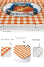 - RealHomes - Realhomes  Turuncu Ekose Tasarımlı 2'li Klozet Takımı & Banyo Paspas Seti Realhomes