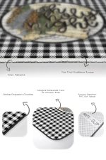 - RealHomes - Realhomes  Siyah Beyaz Ekose Tasarımlı 2'li Banyo Halısı & Klozet Seti Realhomes