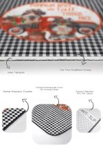 - RealHomes - Realhomes  Siyah Beyaz Ekose Motifli 2'li Klozet Takımı & Banyo Paspas Seti Realhomes