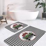 Renkli Geometrik Motifli 2'li Banyo Paspas Takımı & Mutfak Paspas Seti Realhomes