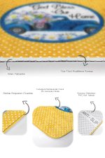 - RealHomes - Realhomes  Sarı Puantiyeli Mavi Arabalı 2'li Mutfak Paspas Takımı & Banyo Halı Seti Realhomes