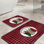 Sarı Motifli Kedi Desenli Çizgili 2'li Banyo Paspas Seti & Mutfak Halı Takımı Realhomes