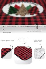 - RealHomes - Realhomes  Mery Christmas Temalı Kırmızı Ekoseli 2'li Banyo Halısı Seti & Klozet Paspas Takımı Realhomes