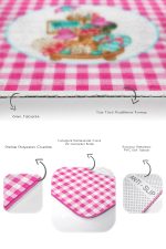 - RealHomes - Realhomes Pembe Ekoseli Özel Tasarım 2'li Banyo Paspas Takımı & Mutfak Paspas Seti Realhomes