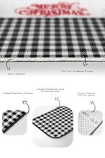 - RealHomes - Realhomes Siyah Ekose Mery Christmas Temalı 2'li Banyo Halısı Seti & Mutfak Paspas Takımı Realhomes