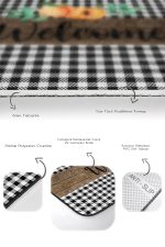 - RealHomes - Realhomes  Welcome Temalı Ekose Motifli 2'li Mutfak Halısı Seti & Banyo Paspas Takımı Realhomes