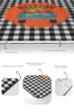 - RealHomes - Realhomes  Siyah Ekose Motifli Welcome Temalı 2'li Banyo Halısı Seti & Klozet Paspas Takımı Realhomes