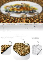 - RealHomes - Realhomes  Sarı Zebra Desenli 2'li Banyo Paspas Takımı & Mutfak Paspas Seti Realhomes