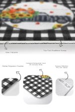 - RealHomes - Realhomes  Siyah Ekose Kabak Motifli 2'li Mutfak Paspas Seti & Banyo Klozet Paspas Seti Realhomes