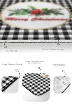 - RealHomes - Realhomes  Siyah Ekose Mery Christmas Motifli 2'li Banyo Paspas Takımı & Klozet Paspas Takımı Realhomes