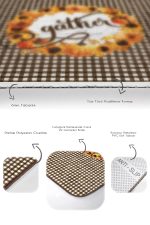 - RealHomes - Realhomes  Kahve Ekose Motifli Kabak Temalı 2'li Banyo Paspas Takımı & Klozet Paspas Seti Realhomes