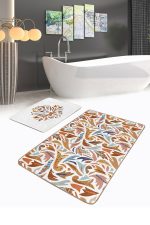- RealHomes - Realhomes Renkli Otantik Motifli 2'li Mutfak Paspas Takımı & Banyo Halısı Seti Realhomes