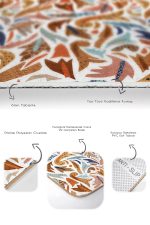 - RealHomes - Realhomes Renkli Otantik Motifli 2'li Mutfak Paspas Takımı & Banyo Halısı Seti Realhomes