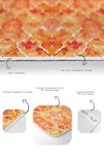 - RealHomes - Realhomes Turuncu Ebru Sanatı Desenli 2'li Banyo Halı Takımı & Klozet Paspas Seti Realhomes