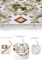 - RealHomes - Realhomes  Etnik Fil Figürlü 2'li Mutfak Paspas Seti & Banyo Halı Takımı Realhomes