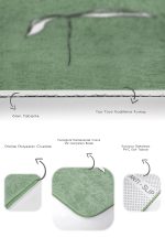 - RealHomes - Realhomes Düz Renkli Zemin Çiçek Motifli 2'li Banyo Paspas Takımı & Klozet Paspas Seti Realhomes