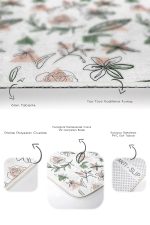 Tropik Çiçek Motifli 2'li Banyo Paspas Takımı & Mutfak Paspas Seti Realhomes