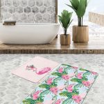 Siyah Beyaz Ekose Home Sweet Temalı 2'li Banyo Paspas Takımı & Mutfak Halısı Realhomes