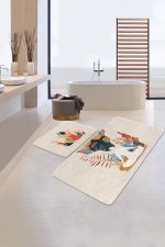 - RealHomes - Realhomes  Yoga Kadın Motifli Özel Tasarım 2'li Mutfak Paspas Takımı & Banyo Paspas Takımı Realhomes