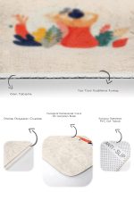 - RealHomes - Realhomes  Yoga Kadın Motifli Özel Tasarım 2'li Mutfak Paspas Takımı & Banyo Paspas Takımı Realhomes