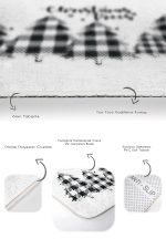 - RealHomes - Realhomes  Ekose Çam Ağacı Christmas Temalı 2'li Banyo Halı Seti & Mutfak Halı Takımı Realhomes