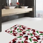 Tropik Hayvanlar Bitkiler Özel Tasarım 2'li Banyo Paspas Seti & Banyo Halı Takımı Realhomes