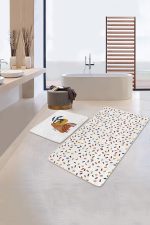 - RealHomes - Realhomes Renkli Geometrik Motifli 2'li Banyo Paspas Takımı & Mutfak Paspas Seti Realhomes