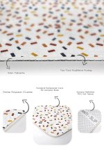 - RealHomes - Realhomes Renkli Geometrik Motifli 2'li Banyo Paspas Takımı & Mutfak Paspas Seti Realhomes