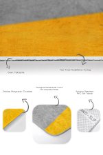 - RealHomes - Realhomes  Sarı Gri Bisikletli Adam 2'li Banyo Paspas Seti & Mutfak Paspas Takımı Realhomes