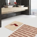 Welcome Temalı Ekose Motifli 2'li Mutfak Halısı Seti & Banyo Paspas Takımı Realhomes