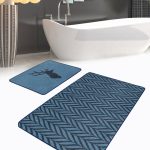 Siyah Zemin Etnik Fil Motifli 2'li Banyo & Mutfak Paspas Takımı Klozet Paspas Seti Realhomes