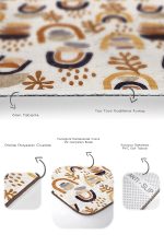 - RealHomes - Realhomes  Bohem Tasarımlı Etnik Motifli 2'li Banyo Halı Seti & Klozet Paspas Takımı Realhomes