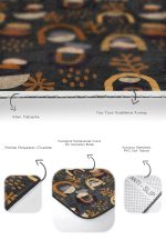 - RealHomes - Realhomes  Bohem Motifli Etnik Tasarımlı 2'li Banyo Paspas Takımı & Mutfak Paspas Seti Realhomes