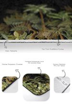 - RealHomes - Realhomes  Siyah Zemin Tropik Ağaçlar Özel Tasarım 2'li Mutfak Paspas Seti & Banyo Hakı Seti Realhomes