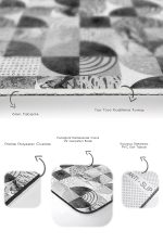 - RealHomes - Realhomes  Gri Geometrik Mermer Motifli 2'li Banyo Halı Takımı & Mutfak Paspas Seti Realhomes