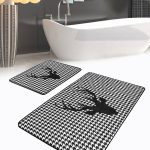 Mermer Zeminli Zenci Kadın Motifli 2'li Mutfak Halı Takımı & Banyo Paspas Seti Realhomes