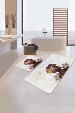 - RealHomes - Realhomes  Mermer Zeminli Zenci Kadın Motifli 2'li Mutfak Halı Takımı & Banyo Paspas Seti Realhomes