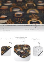 - RealHomes - Realhomes  Bohem Etnik Tasarımlı 2'li Banyo Paspas Seti & Klozet Paspas Takımı Realhomes