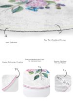 - RealHomes - Realhomes  Renkli Ortanca Çiçekleri Özel Tasarım 2'li Oval Kaymaz Tabanlı Banyo & Mutfak Paspas Takımı Realhomes