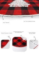 Kırmızı Mery Christmas Temalı Özel Tasarım 2'li Oval Kaymaz Tabanlı Banyo & Mutfak Paspas Takımı Realhomes