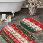 Kahverengi Etnik Afrika Kadın Tasarımlı 2'li Oval Kaymaz Tabanlı Banyo & Mutfak Paspas Takımı Realhomes