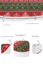 - RealHomes - Realhomes  Geyik Motifli Yılbaşı Temalı Dijital Baskılı 2'li Oval Kaymaz Tabanlı Banyo & Mutfak Paspas Takımı Realhomes