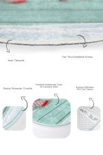 - RealHomes - Realhomes  Yılbaşı Temalı Özel Tasarımlı Dijital Baskılı 2'li Oval Kaymaz Tabanlı Banyo & Mutfak Paspas Takımı Realhomes