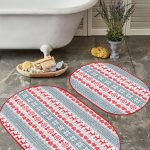 Pembe Zemin Kaktüs Özel Tasarımlı 2'li Oval Kaymaz Tabanlı Banyo & Mutfak Paspas Takımı Realhomes