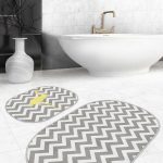 Soyut Tasarımlı Dijital Baskılı 2'li Oval Kaymaz Tabanlı Banyo & Mutfak Paspas Takımı Realhomes