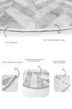 - RealHomes - Realhomes Gri Mermer Motifli Ebru Desenli Dijital Baskılı 2'li Oval Kaymaz Tabanlı Banyo & Mutfak Paspas Takımı Realhomes