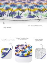 - RealHomes - Realhomes  Renkli Çizgiler Mavi Palmiye Ağaçları 2'li Oval Kaymaz Tabanlı Banyo & Mutfak Paspas Takımı Realhomes